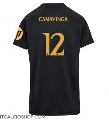 Real Madrid Eduardo Camavinga #12 Terza Maglia Femmina 2023-24 Manica Corta